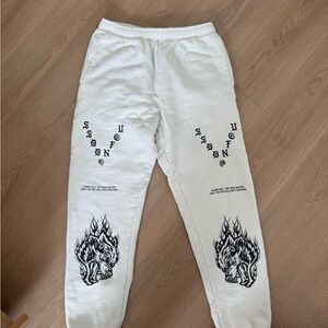 Darc Sport White Joggers with Black Graphic Print